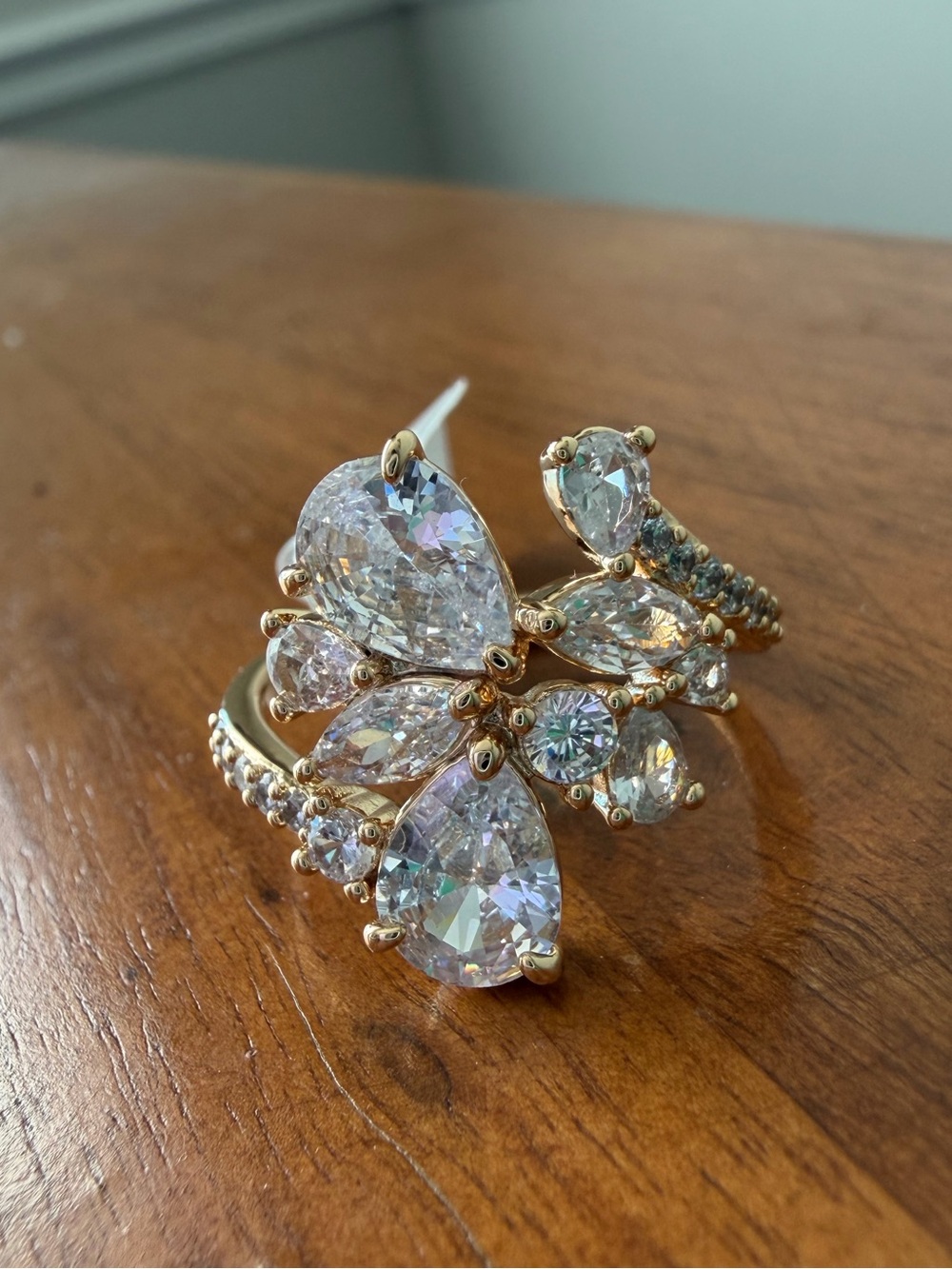 BP gold plating CZ ring size 8  “Threaded in Thought”